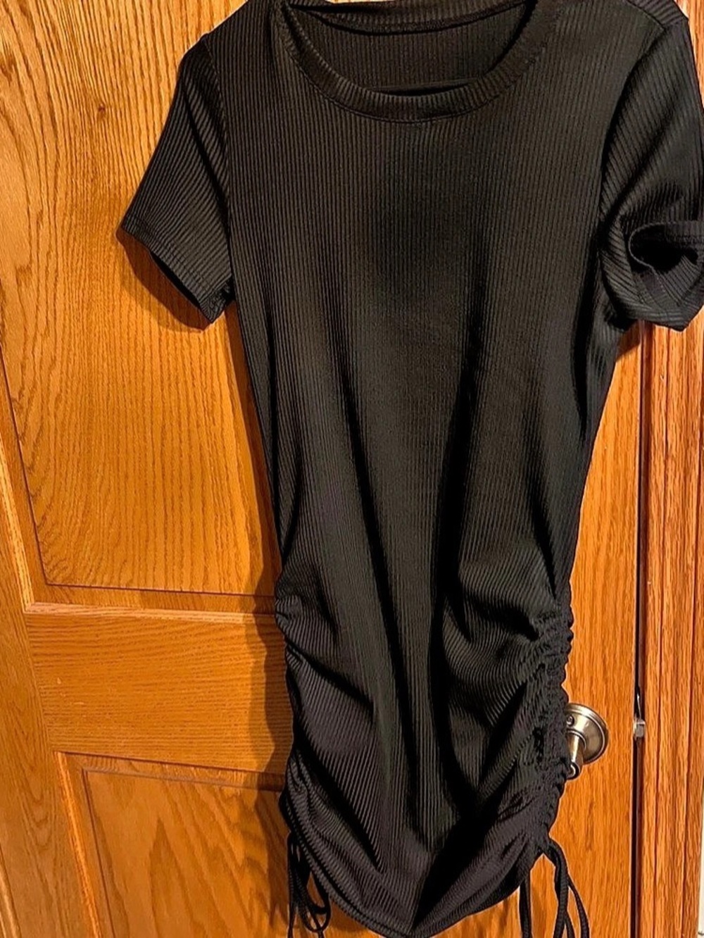 Black Ruched Mini Dress Like New